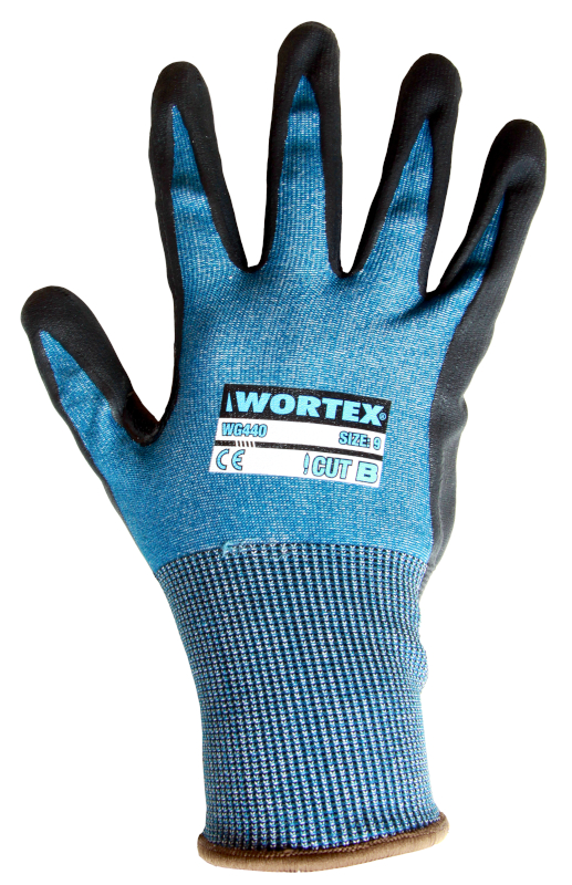 WORTEX WG440 superõhukesed nitriilkattega kindad, lõikekindlus B