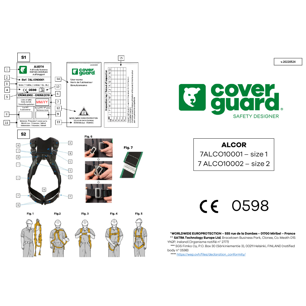 COVERGUARD ALCOR täisturvarakmed istmerihmadega