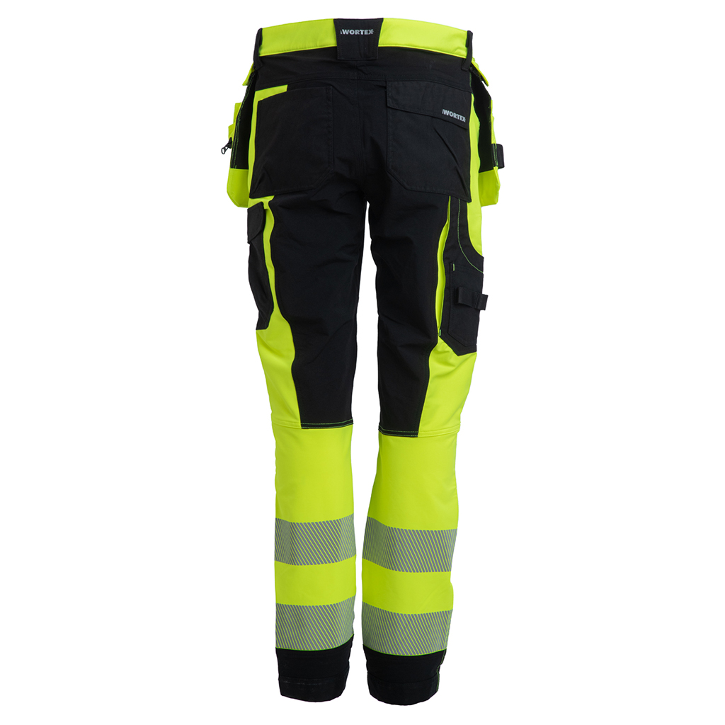 WORTEX W935 ripptaskutega kõrgnähtavad stretch vööpüksid