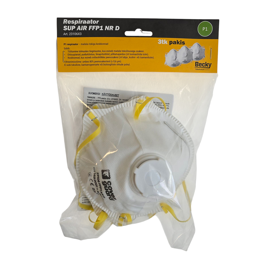 SUP AIR FFP1 respiraator klapiga 3 tk